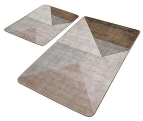 Сиви-кафяви кадифени килими за баня в комплект от 2 бр. 60x100 cm – Mila Home