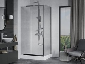 Mexen Apia плъзгаща се душ кабина 100 x 80 см, прозрачна, хром + корито Рио