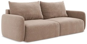 Светлокафяв разтегателен диван с място за съхранение 238 cm Kalena – Makamii