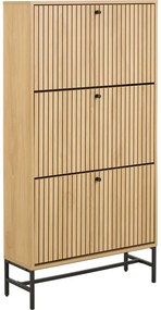 Накланяща се стойка за обувки от дъбов декор в естествен цвят 72x140x25 cm Albany – Actona