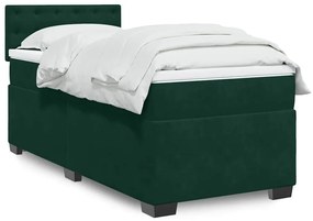 3286177 vidaXL Боксспринг легло с матрак, тъмнозелено, 80x200 см, кадифе