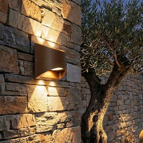 Модерна външна стенна лампа ръждиво кафява с LED 2-светлина IP54 - Mal