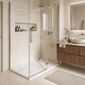 Корито за душ кабина Bazalt CARRARA WHITE 80x100