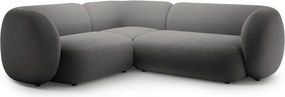 Тъмносив кадифен ъглов диван (ляв ъгъл/L форма) Kate – Micadoni
