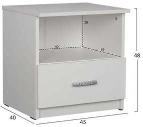 Нощно шкафче HM2431.03 бял цвят