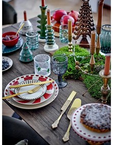 Кремава десертна глинена чиния с коледен мотив ø 16 cm Jolly – Bloomingville