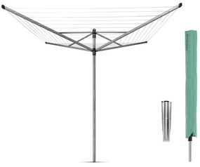 Външен простор Brabantia Lift-O-Matic 90300270, 60 м, Регулируема височина, Метален шиш за вкопаване, Калъф, Резистентен на корозия, Инокс