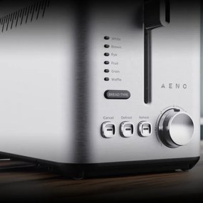 Тостер за хляб AENO ATS0003, 950W, 6 вида хляб, 7 нива на изпичане, Подгряване, Размразяване, LED, Инокс