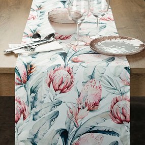 Покривка за маса, шал с тропически ботанически десен Ширина: 140 см | Дължина: 220 см