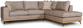 Ъглов диван Rotondo-Бежово тъмно-Дясно