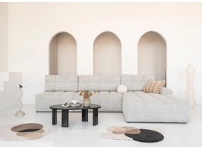 Бежов разтегателен модулен ъглов диван с място за съхранение (десен ъгъл) Lulu – Miuform