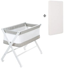 Бяла сгъваема люлка на колела 90x45 cm - Roba