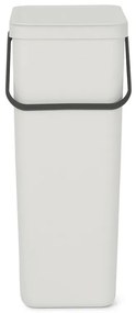 Кош за разделно събиране на боклук Brabantia Sort&Go 1005554, 40 л, Дръжка, Възможност за стенен монтаж, Светлосив