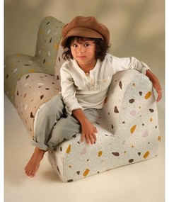 Бял детски стол от букле и шенил Terrazzo Cloud – Wigiwama