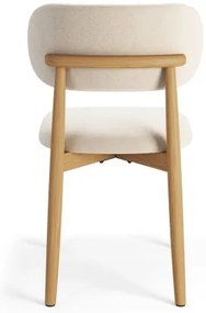 АЛДО Бежово (тъкан Апия 453)/рамка лакиран дъб - ДЪРВЕН СТОЛ ЗА ДНЕВНА, ТРАПЕЗАРИЯ, КУХНЯ РЕТРО