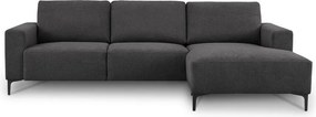 Антрацитен шенилов ъглов диван (десен ъгъл) Fabian – Scandic