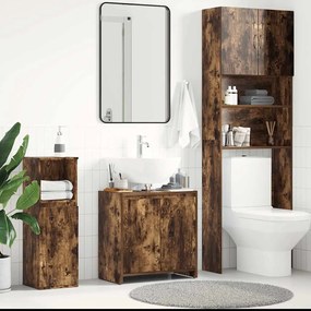 826357 vidaXL Шкаф за баня, опушен дъб, 60x33x61 см, инженерно дърво
