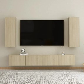 3078959 vidaXL Комплект ТВ шкафове от 4 части, дъб сонома, инженерно дърво