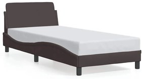 373108 vidaXL Рамка за легло Dover, тъмнокафява, 90x200 см, плат