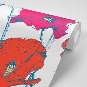 Самозалепващ тапет – Цъфтящи макове