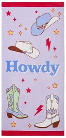 Лилава памучна плажна кърпа от тери 76x160 cm Howdy Cowgirl – Sassy B