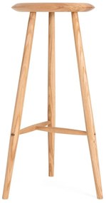 Бар стол от масивен дъб в естествен цвят (височина на седалката 75 cm) Blanc – Gazzda