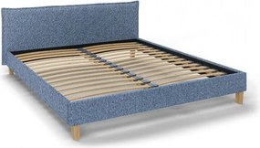 Синьо тапицирано двойно легло с решетка 180x200 cm Tina - Ropez