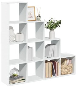857967 vidaXL Разделител за стая / библиотека, бял, 4 нива, 131,5x29x131,5 см