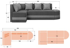 Разтегателен ъглов диван Вилиян S