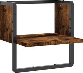 836280 vidaXL Стенен рафт с шина, опушен дъб, 30x25x30 см