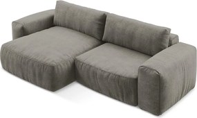 Сив шенилов сгъваем ъглов диван (ляв ъгъл) Kuki – Makamii