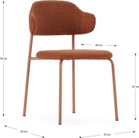 Трапезни столове в комплект от теракотени 4 бр. Adriel – Marckeric