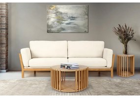 Масичка за кафе от дъб с барабан, ø 53 cm - Woodman