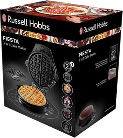 Втора ръка: Гофретник 3в1 Russell Hobbs Fiesta 24620-56, 900w, Незалепващи плочи, Самозаключващ се капак, Бордо/черен