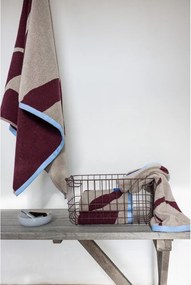 Бордо/бежови кърпи в комплект 2 бр. от органичен памук от тери 50x90 cm Nova Arte – Mette Ditmer Denmark