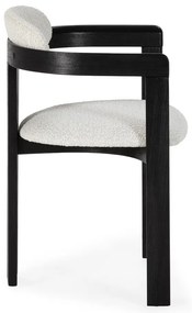 Бели/черни тапицирани трапезни столове в комплект с подлакътници 2 бр. Eiden – MOME