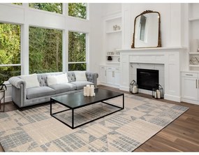 Бежов вълнен килим 133x190 cm Frotage beige – Agnella