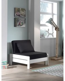 Бяло повдигнато детско легло от масивен бор с място за съхранение 90x200 cm PINO – Vipack