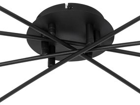 Модерна таванна лампа черна със злато 8-лампи - Athens Wire