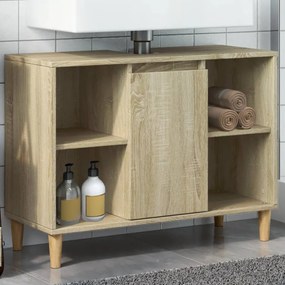 857131 vidaXL Шкаф за баня, дъб сонома, 80x33x60 см, инженерно дърво