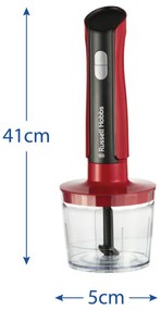 Блендер 3в1 Russell Hobbs Desire 27140-56, 500W, 600+500 мл, 2 скорости + пулс, Неръждаема стомана, Без BPA, Червен