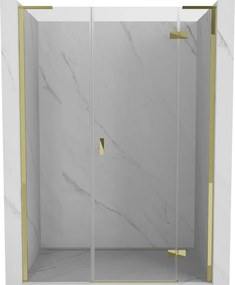 Mexen Mist-H L сгъваеми душ врати дясно 160 см, прозрачни, златни - 8A5L-160-001-50-00-P