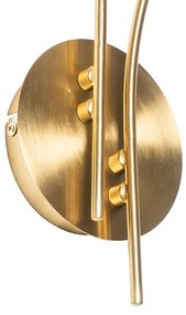 Модерен стенен аплик златен 2-лампи с опушено стъкло - Атина