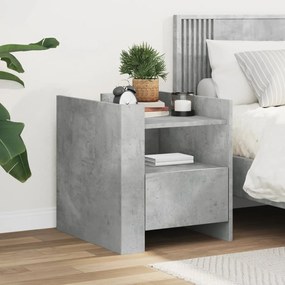848279 vidaXL Нощно шкафче, бетонно сиво, 45x50x50 см, инженерно дърво