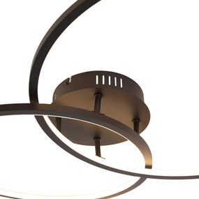 Таванна лампа черна 78 см с LED 3-степенен димер - Rowin