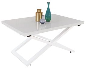 Разтегателна маса с повдигащ механизъм ВАЛЕНСИЯ - Бяло хай глос