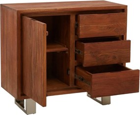 Скрин от масивна акация в тъмно естествен цвят 92x82x40 cm Simla – Premier Housewares