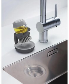 Сива четка с дозатор и стойка Palm Scrub - Joseph Joseph