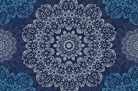 Тапет – Синя Мандала с абстрактен мотив