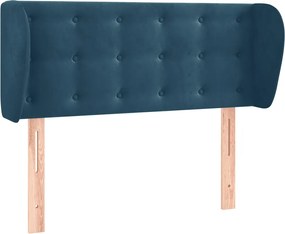 3117618 vidaXL Горна табла за легло с уши, тъмносиня, 93x23x78/88 см, кадифе